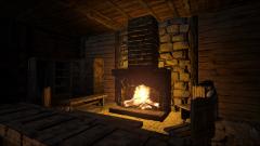 Winter Lodge Interior - Fireplace