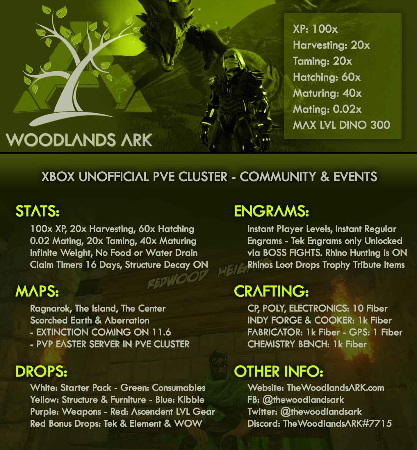 Pve Xbox Woodlands Ark Pve Cluster 32 Servers Updated Info Server Advertisements Ark Official Community Forums