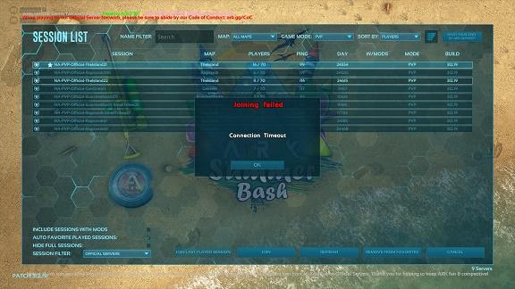 Joining Failed Connection Timeout General Discussion Ark Official Community Forums